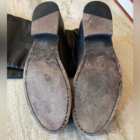 Frye #77167 Melissa Button Black Leather Women's High Riding Biker Boots - Picture 8 of 11